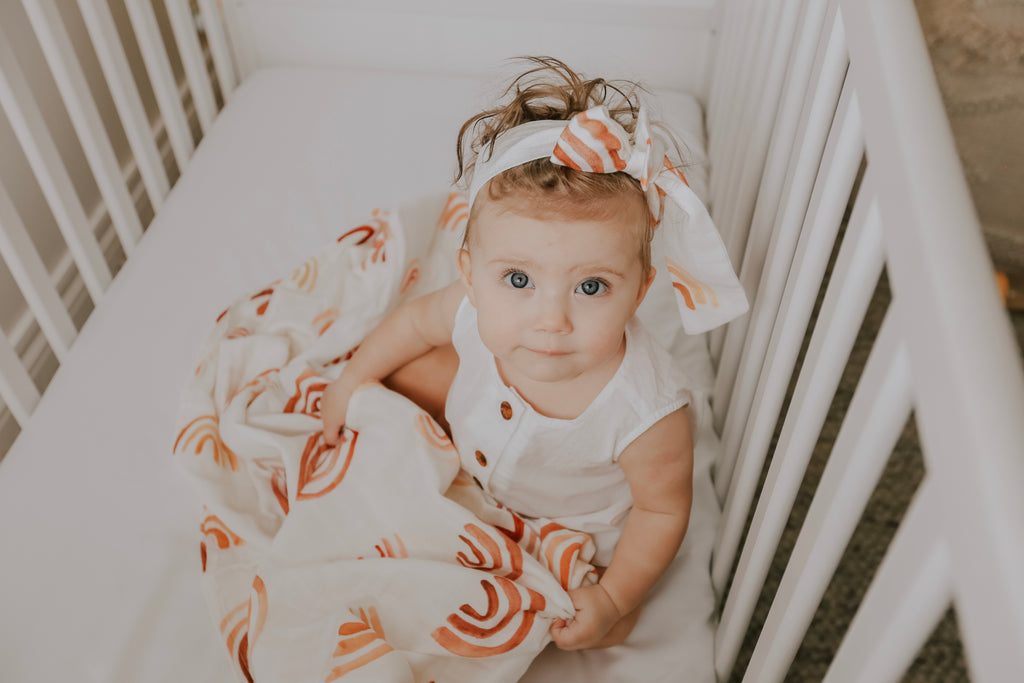 Bamboo Cotton Swaddle - Rust Rainbow