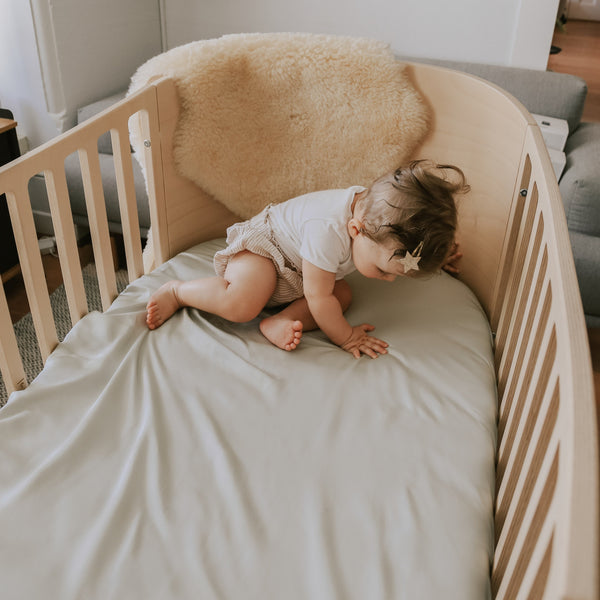 Organic Bamboo Cot Sheet - Sage