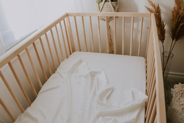 Organic Bamboo Cot Sheet - White