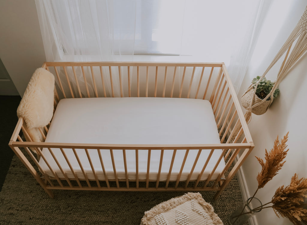 Organic Bamboo Cot Sheet - White