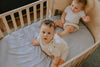 Organic Bamboo Cot Sheet - Chambray Blue