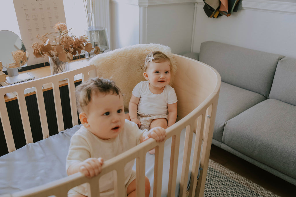 Organic Bamboo Cot Sheet - Chambray Blue